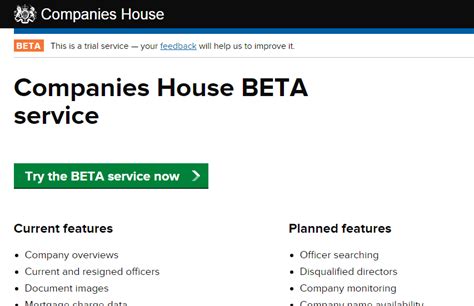 Beta Companies' House: How to Use Companies House Services the Ul.